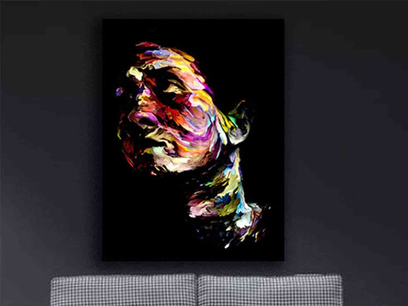 Yeni Stil Sanat Kanvas Tablo 50x70 cm Asb Tract Face - Yağlı Boya Efektli Kanvas Tablo