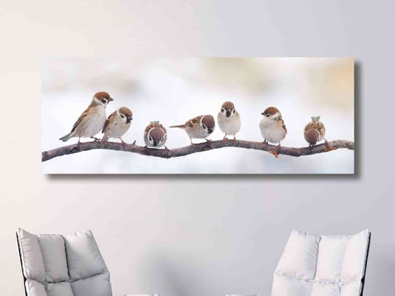 Yeni Stil Sanat Kuşlar - Laminasyonlu Kanvas Tablo